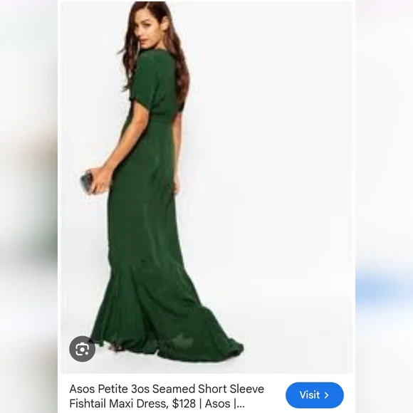 ASOS Petite Forest Green Maxi Dress - Picture 2 of 8